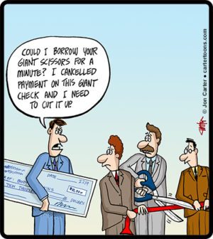 Giant Cancelled Check