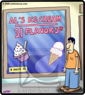 31 Flavors Minus 30