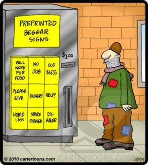 Preprinted Beggar Signs